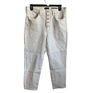 Banana Republic Women’s High Rise Slim White Button Fly Jeans - Size 33